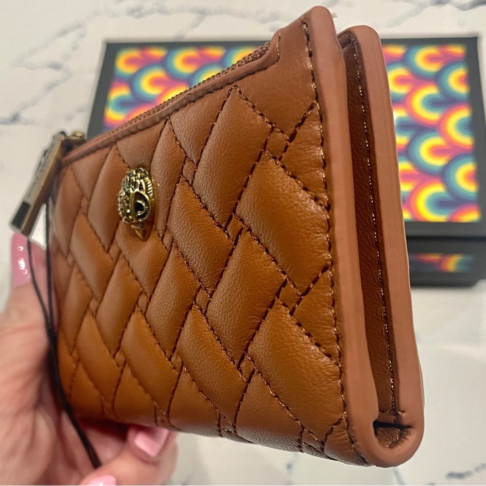 Kurt Geiger Lambskin Leather Bifold Wallet “Kensington”Tan W/RFID NWT & Gift Box - Picture 12 of 16